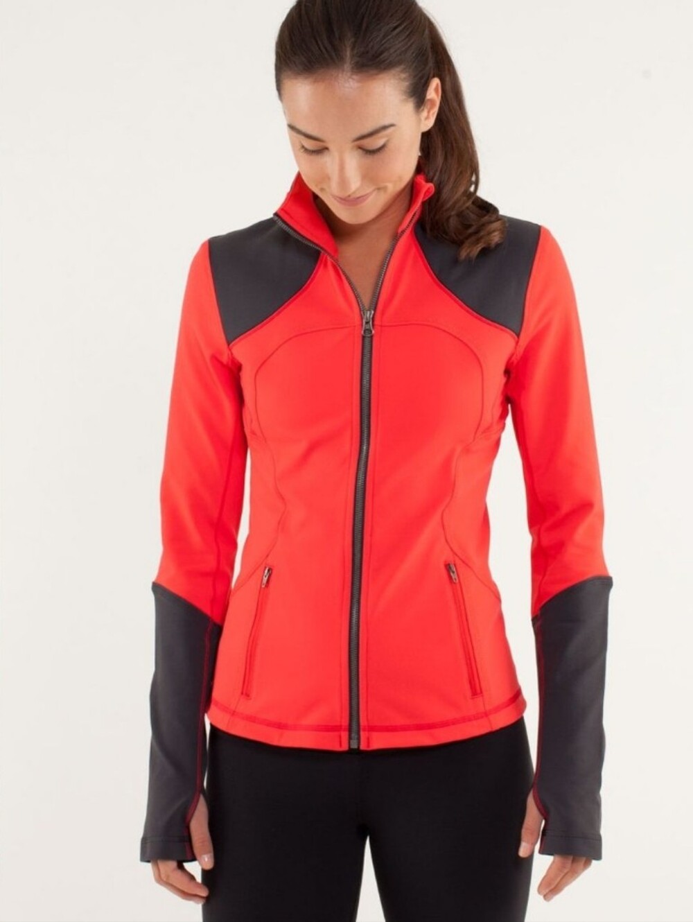 Lululemon Forme Jacket Love Red Size 6 Athletic Gym Lifting Sporty Scuba Define